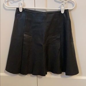 Pleated AllSaints leather mini skirt, Black